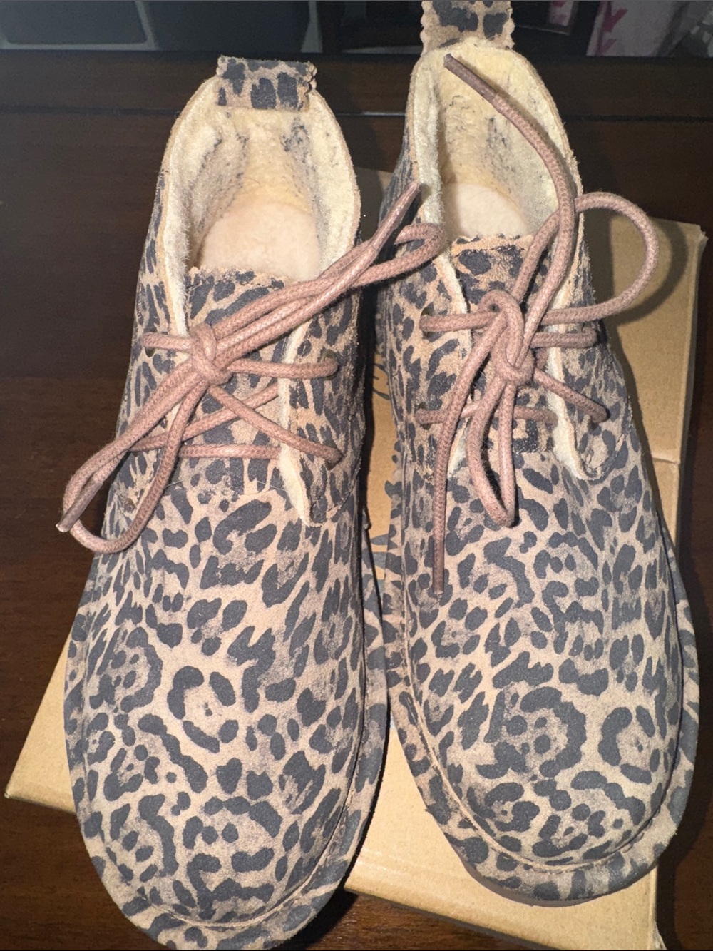 Bearpaw Leopard Print Sherpa Lined Ankle Boots - Brown - Picture 7 of 7